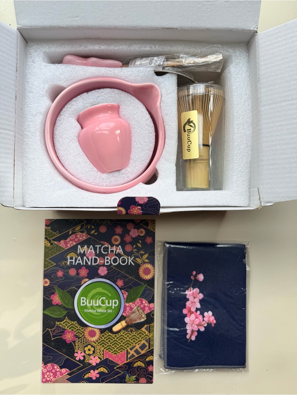 BuuCup Matcha Whisk Set “Matcha Lovers” Pink - Complete set new in box